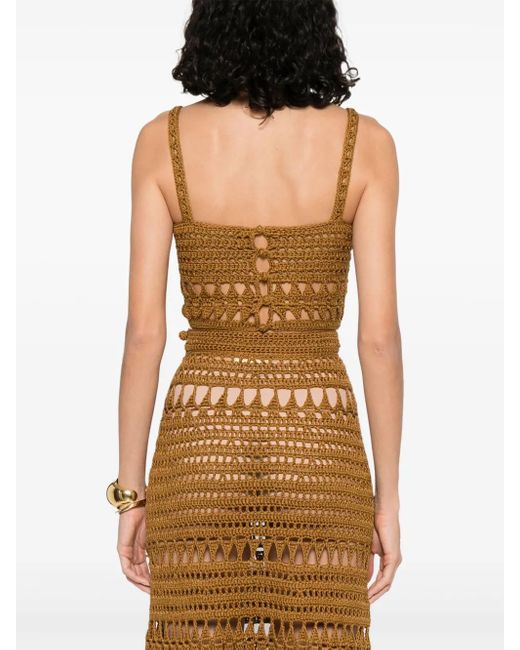 Elie Saab Brown Cotton Top