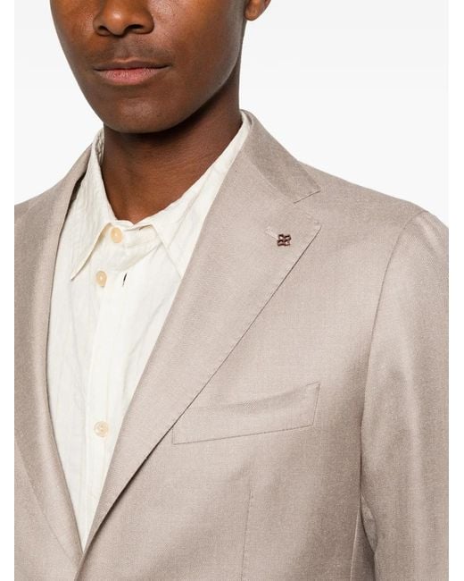 Tagliatore Natural Blazer Boutonné À Poches À Rabat for men