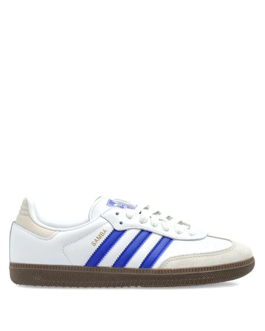 Adidas White Samba 3-Stripes Sneakers for men