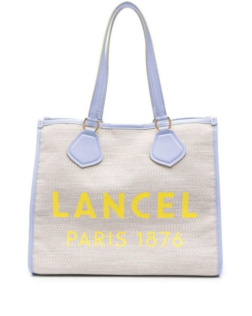 Grand sac cabas à logo imprimé Lancel en coloris Gris | Lyst