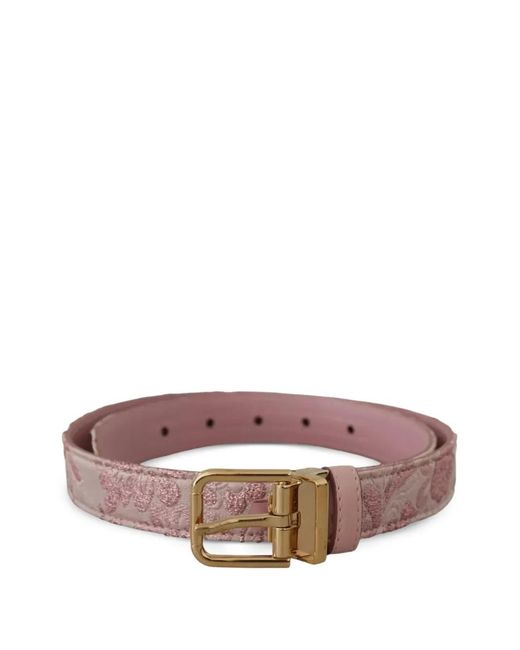 Dolce & Gabbana Brown Embroidered Jacquard Belt