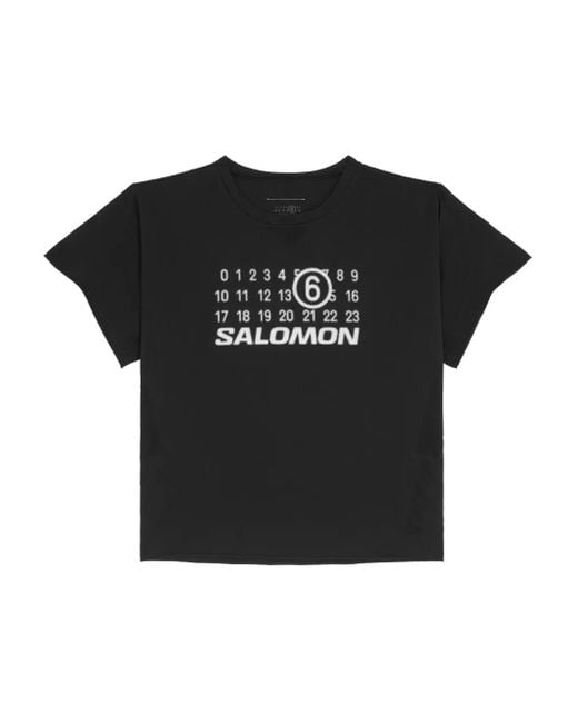 MM6 MAISON MARGIELA X SALOMON Black X Salomon Logo-Print T-Shirt for men