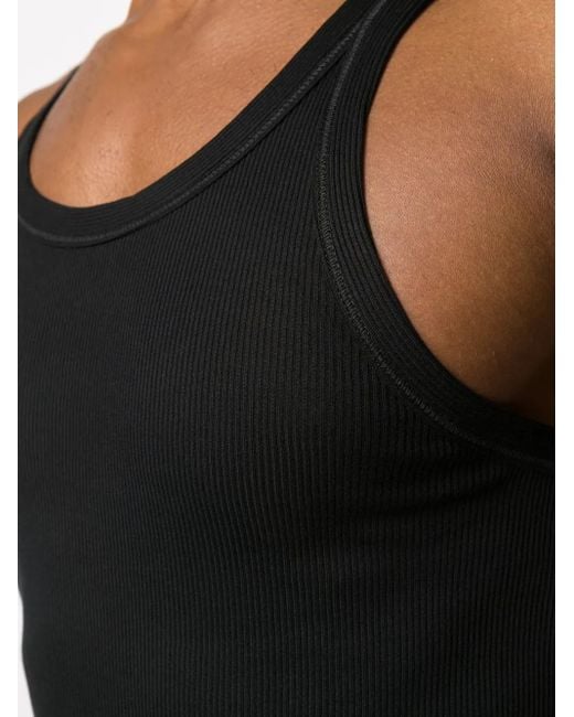Dolce & Gabbana Black Fine-Rib Cotton Tank Top for men
