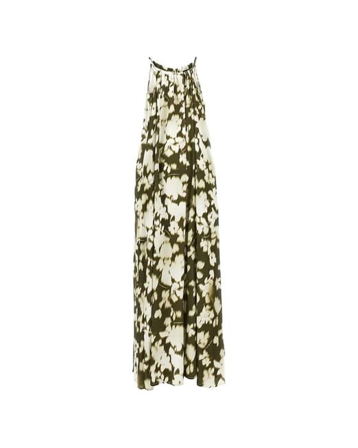 Emporio Armani Metallic Robe À Fleurs Imprimées