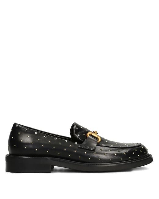 Mara Bini Black Studded Loafers