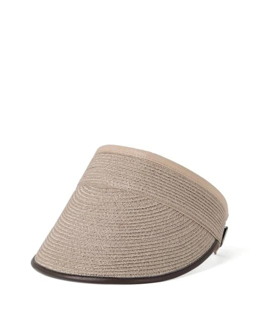 Brunello Cucinelli Gray Woven Embellished Visor