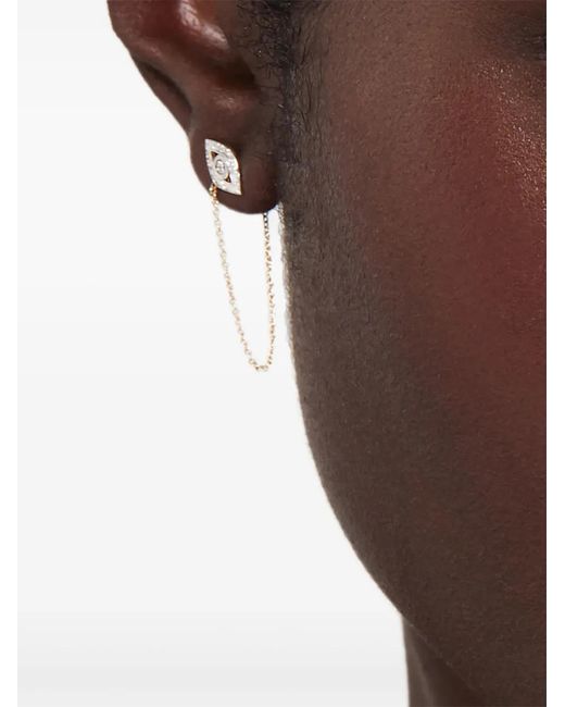 Mateo White 14K Diamond Evil Eye Chain Earrings