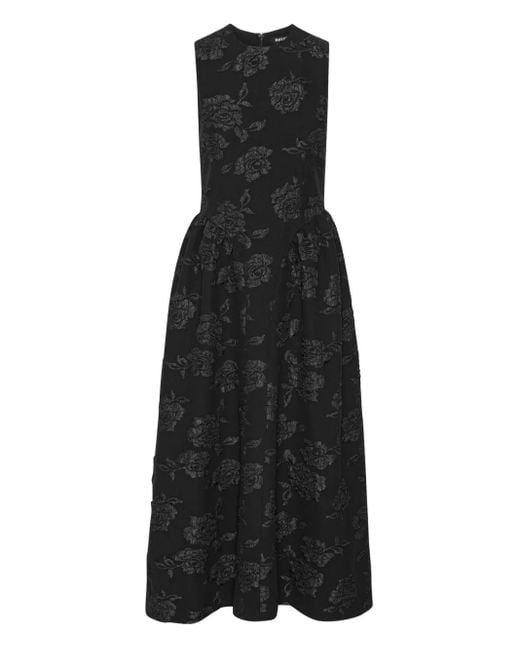 Abito Midi A Fiori Jacquard di ROTATE BIRGER CHRISTENSEN in Black