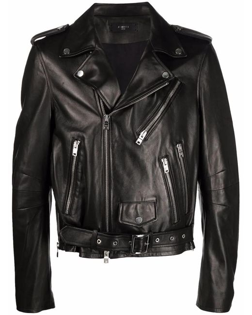Amiri Black Classic Biker Jacket for men