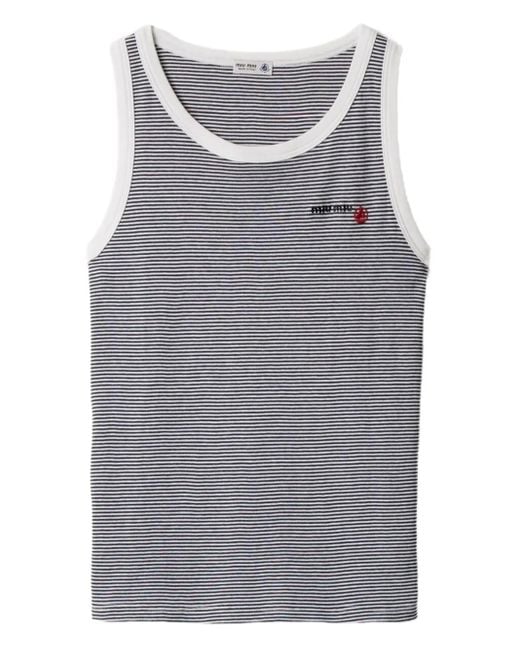 X Petit Bateau Haut À Design Nervuré Miu Miu en coloris Gray