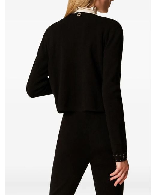 Twinset Black Taillierte Jacke Mit Ösendetail