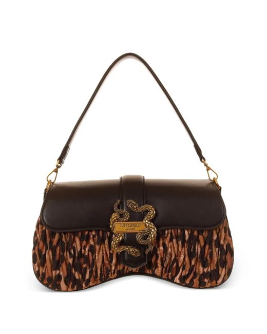Just Cavalli Iconic Snakes ショルダーバッグ Brown