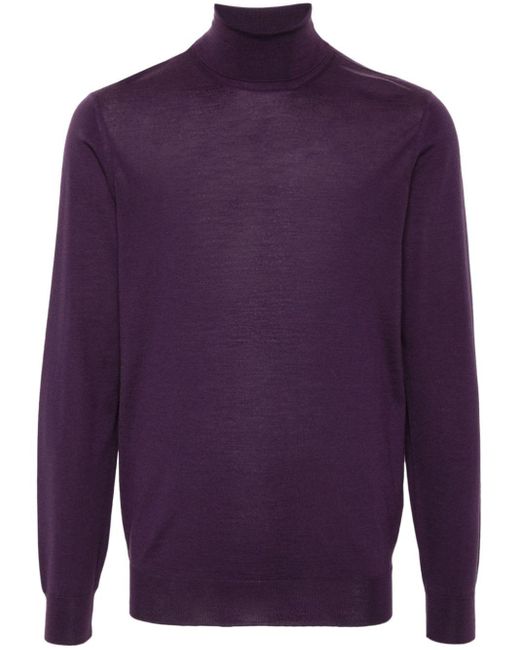 Drumohr Purple Long-sleeve Wool Jumper for men