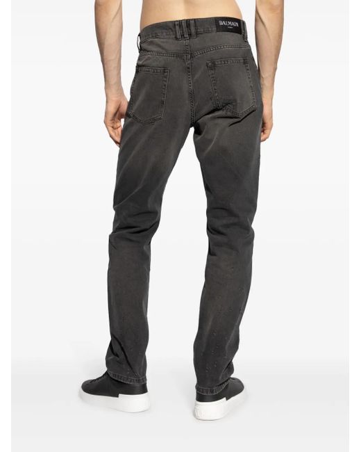 Balmain Gray Slim-Fit Jeans for men