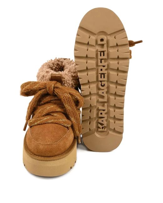 Karl Lagerfeld Brown Skylar Platform Boots