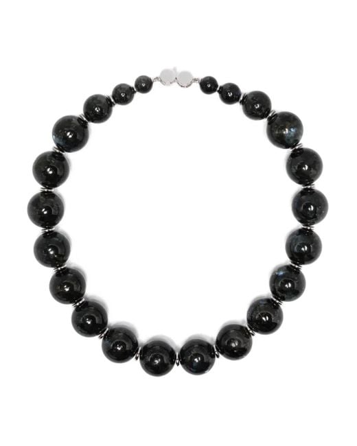 Tom Wood Black Larvikite bead necklace