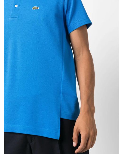 Comme des Garçons Blue X Lacoste Asymmetric Cotton Polo Shirt for men