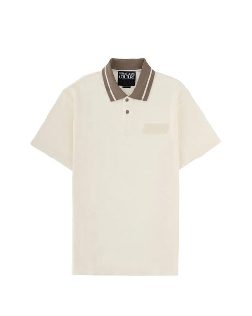 Versace Jeans Couture White Button-Up Polo Shirt for men