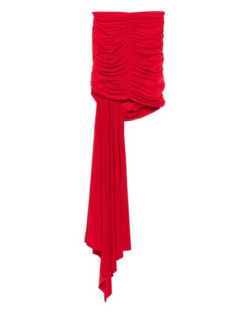 ANDAMANE Red Draped Skirt