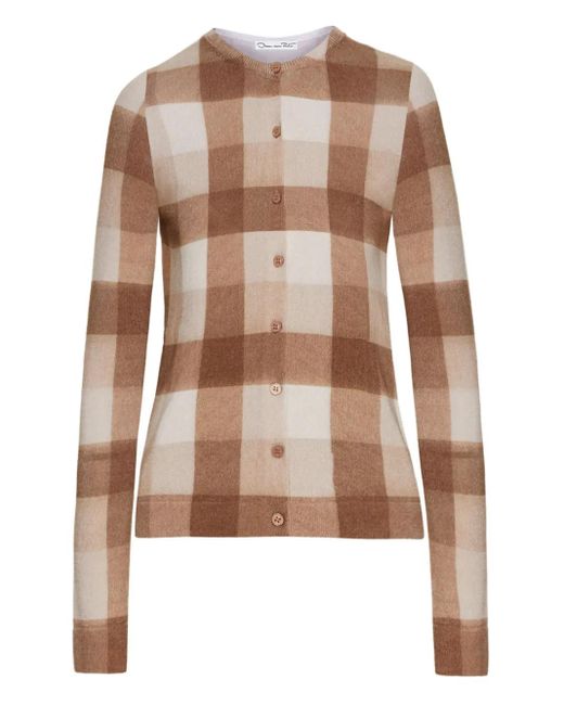 Oscar de la Renta Vest Met Gingham Ruit in het Brown