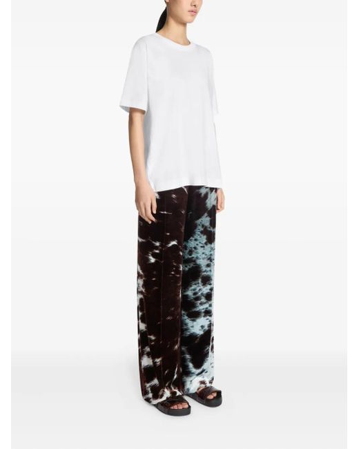 Dries Van Noten White Button-Embellishment Cotton T-Shirt