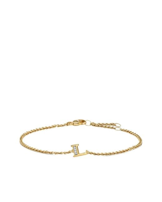 David Yurman White 18K Petite Pavé Initial Diamonds Bracelet