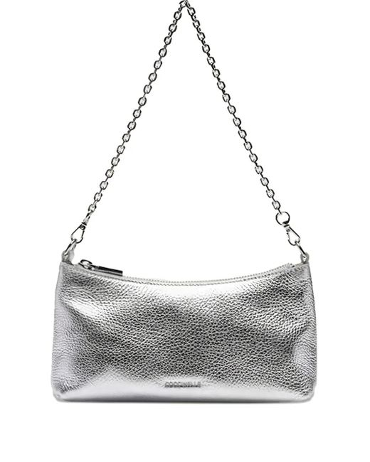 Borsa A Spalla Metallizzata Con Catena di Coccinelle in Gray