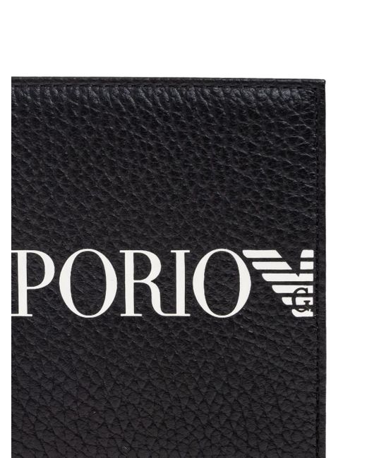 Emporio Armani Black Logo Leather Wallet for men