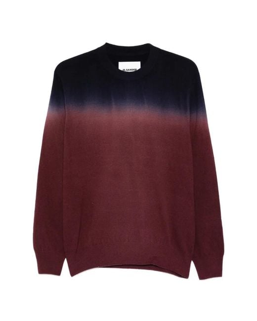 Jil Sander Red Ombré Long-Sleeve Sweater for men