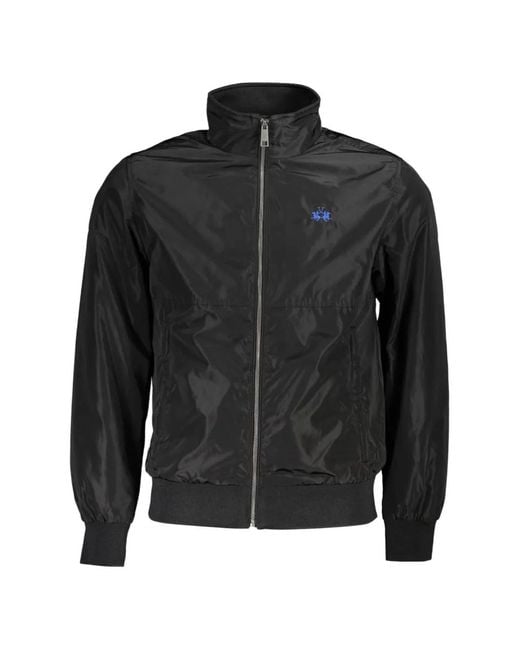 La Martina Black Veste Bomber À Logo Brodé for men