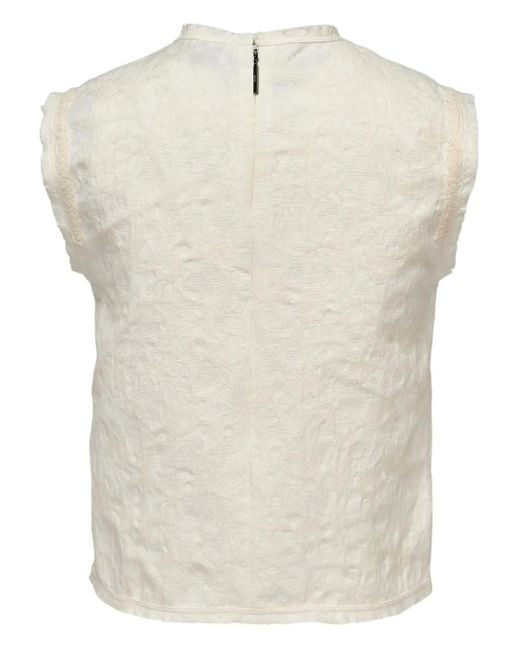 MSGM Natural Ruffled Top
