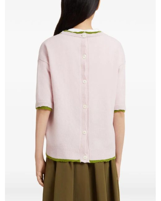 Marni Pink Three-Quarter Sleeves Sweater