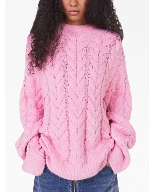 Stella McCartney Pink Cable-knit Long-sleeve Jumper