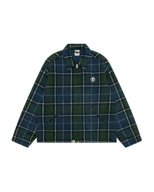 Aape By A Bathing Ape Green Check Appliqué Jacket for men