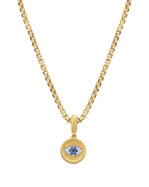 David Yurman Evil Eye ダイヤモンド&サファイア アミュレット 18kイエローゴールド Metallic