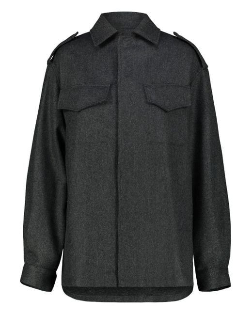DR. HOPE Black Flap Pockets Shirt Jacket
