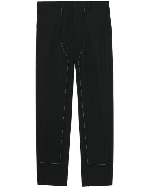 COMME DES GARÇON BLACK Black Decorative-stitching Straight-leg Trousers