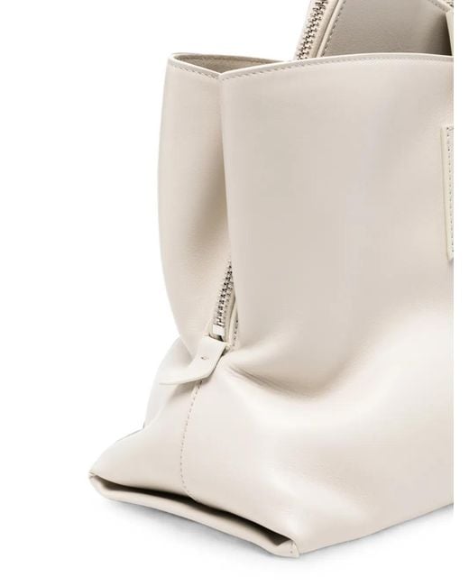 The Attico Natural Medium La Passeggiata Leather Shoulder Bag