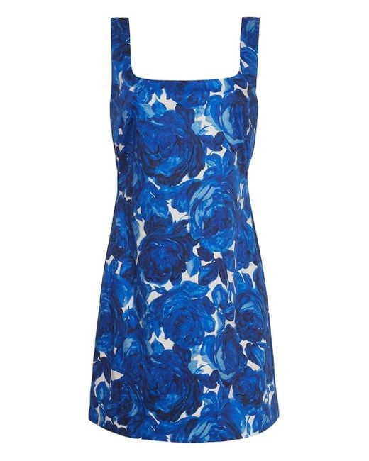 Robe Courte À Fleurs Cara Cara en coloris Blue