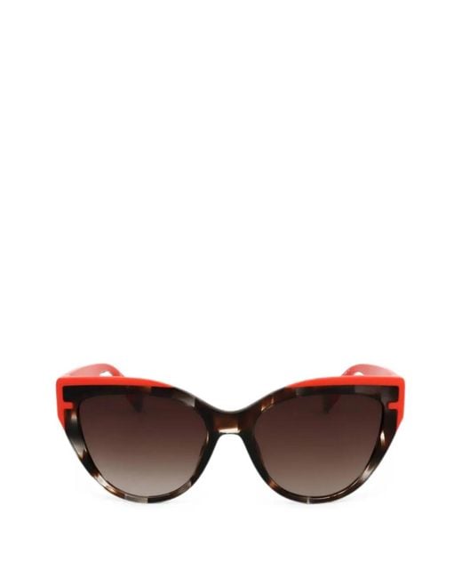 Furla Brown Cat-Eye Tortoiseshell-Effect Sunglasses