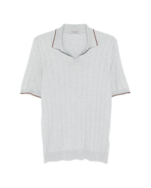 Fileria White Ribbed Trim T-Shirt for men