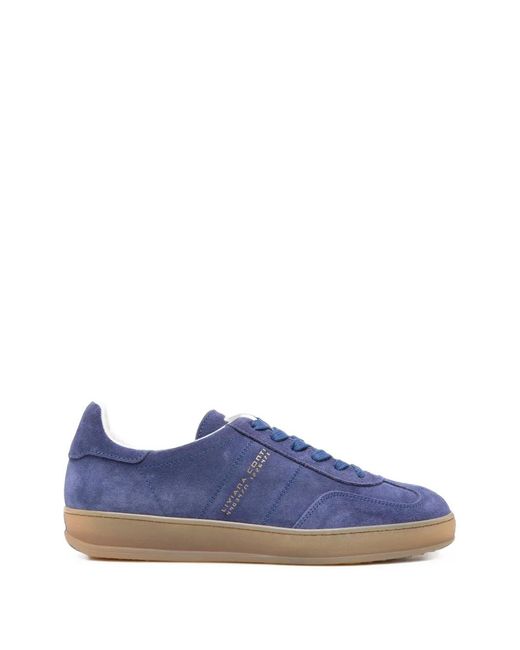 Liviana Conti Blue Logo-Print Suede Sneakers