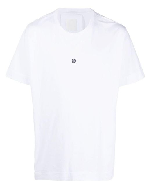 Camiseta con bordado 4G Givenchy de hombre de color White