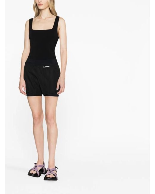 Jil Sander Black Layered Shorts