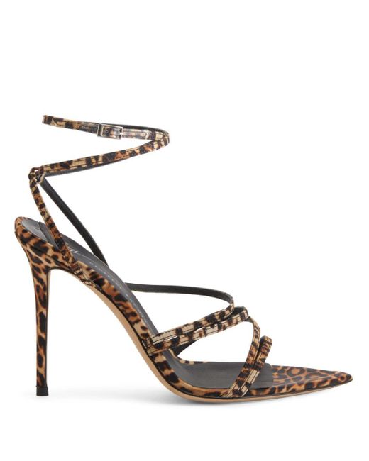 Giuseppe Zanotti Metallic Intriigo Claire 90Mm Animal-Print Sandals