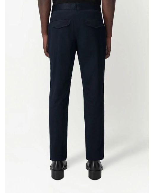 Burberry Blue Embroidered Monogram Cotton Blend Trousers, Brand Size 44 (Waist for men