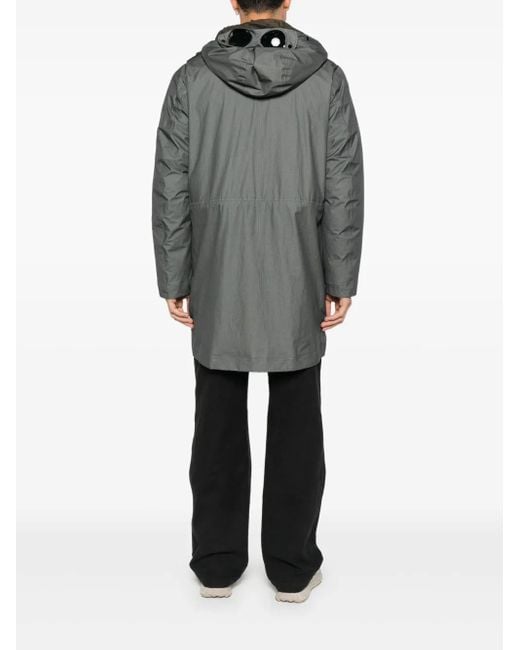 メンズ C P Company Mille フーデッドコート Gray