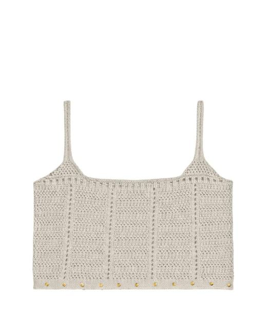 A PAPER KID White Knitted Top
