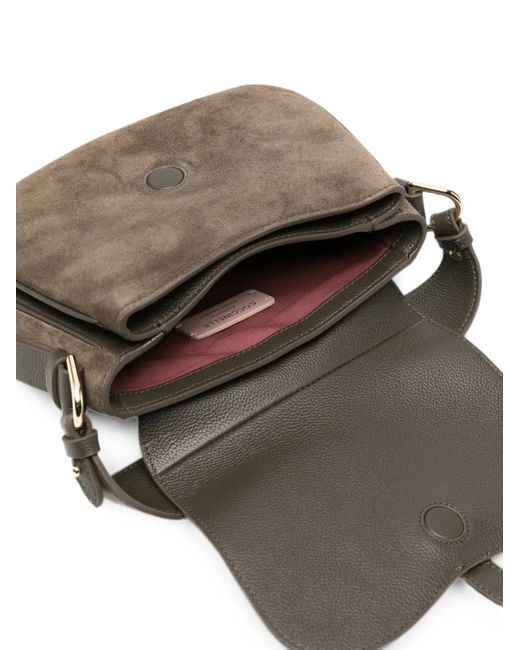 Coccinelle Gray Suede Shoulder Bag