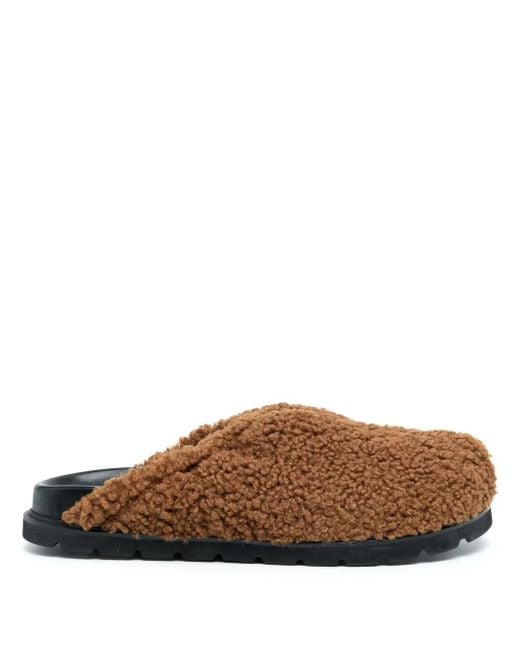 Reike Nen Brown Faux-Fur Slip-On Loafers
